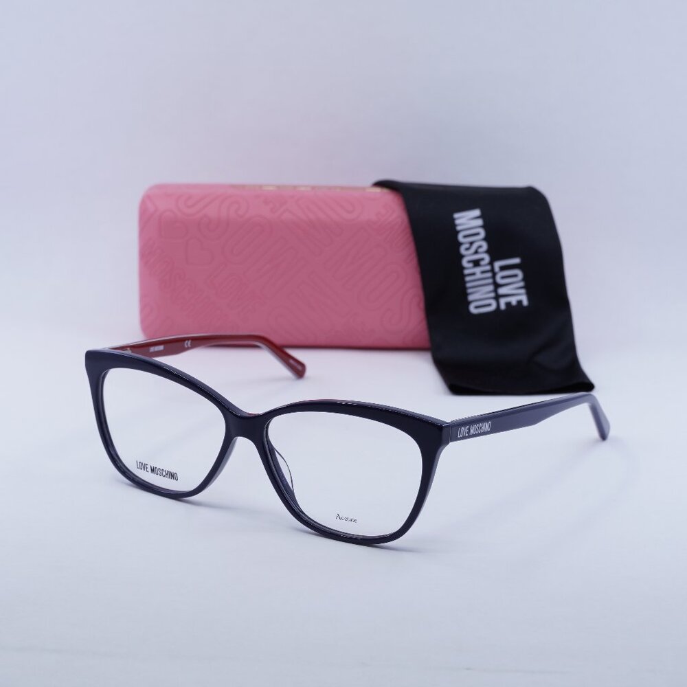 Moschino MOL506 0PJP00 Square Eyeglasses - Blue/Red 56mm - Lowest price!